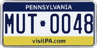 PA license plate MUT0048