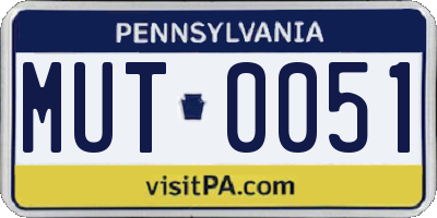 PA license plate MUT0051
