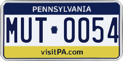 PA license plate MUT0054