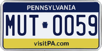 PA license plate MUT0059
