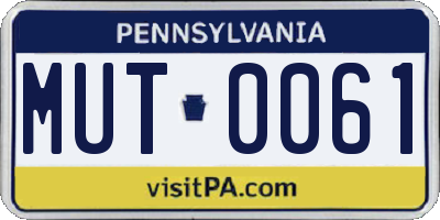 PA license plate MUT0061