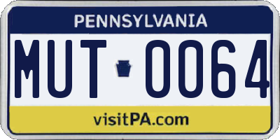 PA license plate MUT0064