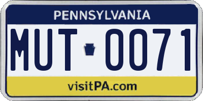 PA license plate MUT0071