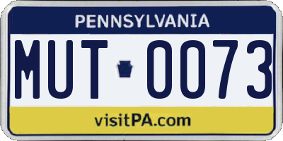 PA license plate MUT0073