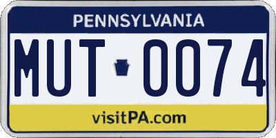 PA license plate MUT0074