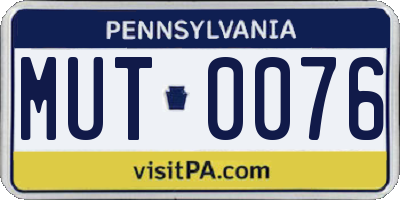 PA license plate MUT0076