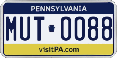 PA license plate MUT0088
