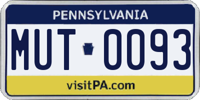 PA license plate MUT0093