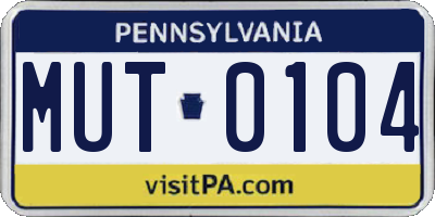 PA license plate MUT0104