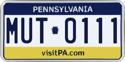 PA license plate MUT0111
