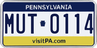 PA license plate MUT0114