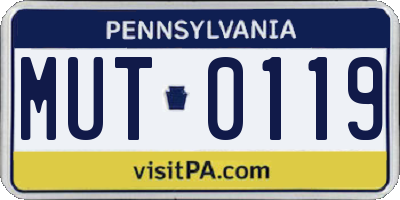 PA license plate MUT0119