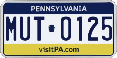 PA license plate MUT0125