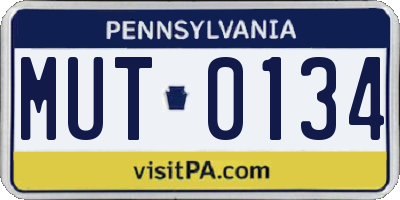 PA license plate MUT0134