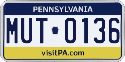 PA license plate MUT0136