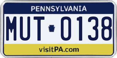PA license plate MUT0138