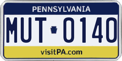 PA license plate MUT0140