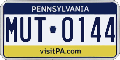 PA license plate MUT0144