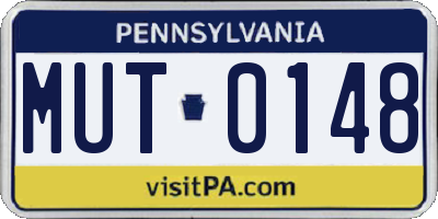 PA license plate MUT0148