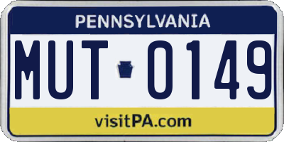 PA license plate MUT0149