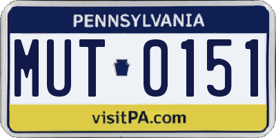 PA license plate MUT0151