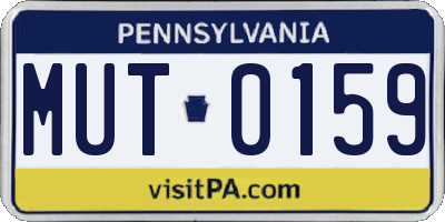 PA license plate MUT0159