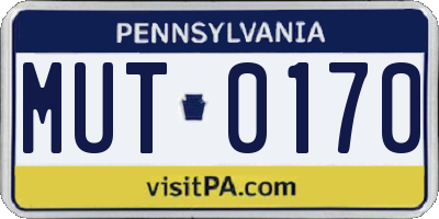 PA license plate MUT0170