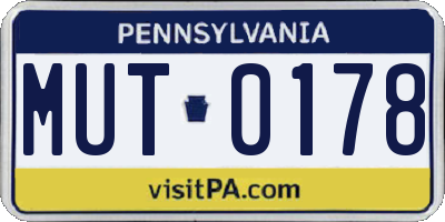 PA license plate MUT0178