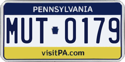 PA license plate MUT0179