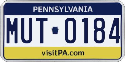PA license plate MUT0184
