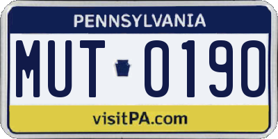PA license plate MUT0190