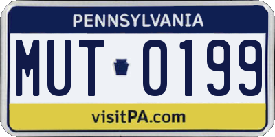 PA license plate MUT0199
