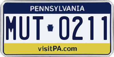 PA license plate MUT0211