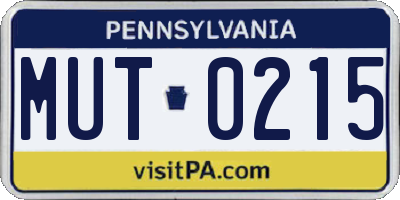 PA license plate MUT0215