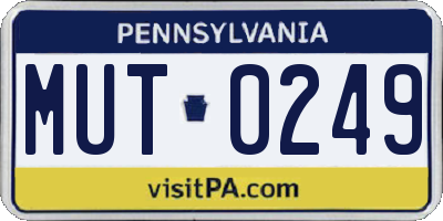 PA license plate MUT0249