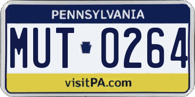 PA license plate MUT0264