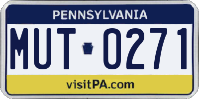 PA license plate MUT0271