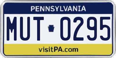PA license plate MUT0295