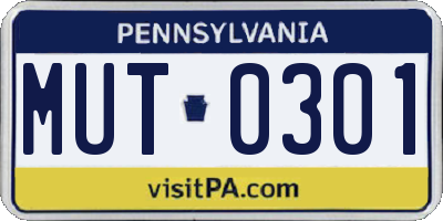 PA license plate MUT0301