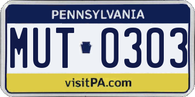 PA license plate MUT0303