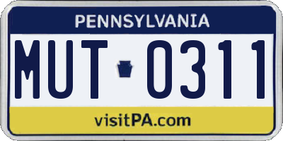 PA license plate MUT0311