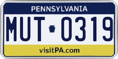 PA license plate MUT0319