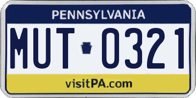 PA license plate MUT0321