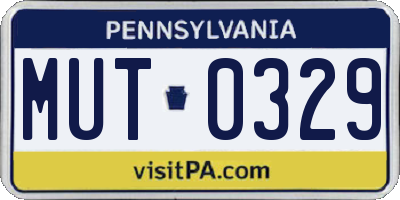 PA license plate MUT0329