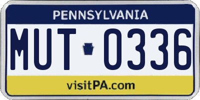 PA license plate MUT0336