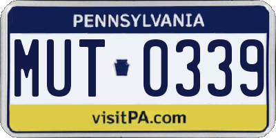 PA license plate MUT0339