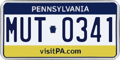 PA license plate MUT0341