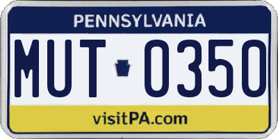 PA license plate MUT0350
