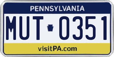 PA license plate MUT0351