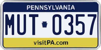 PA license plate MUT0357